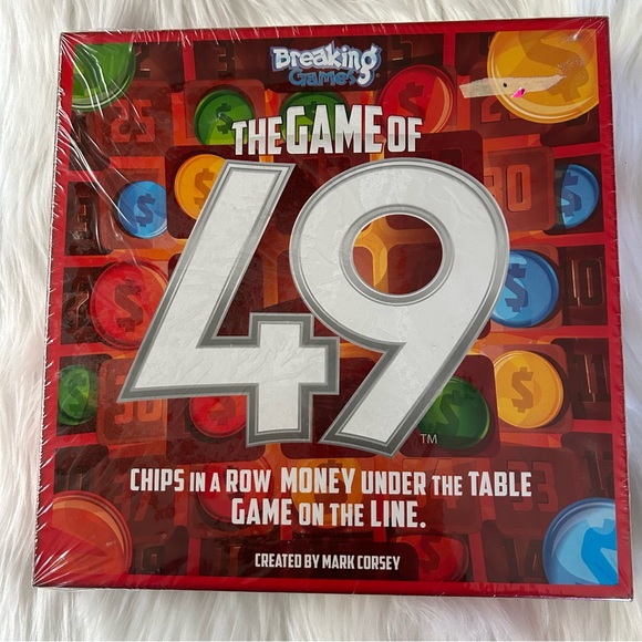 NIB BREAKING GAMES THE GAME OF 49 CHIPS IN A ROW MONEY UNDER THE TABLE - Picture 1 of 2